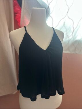 Women's Black V-Neck Spaghetti Strap Camisole